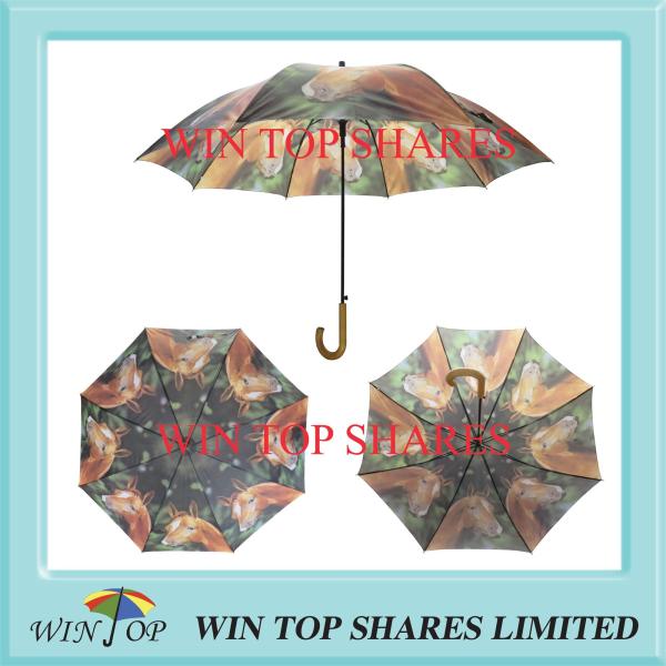 Arc 54 inch auto stick war horse hot transfer Umbrella
