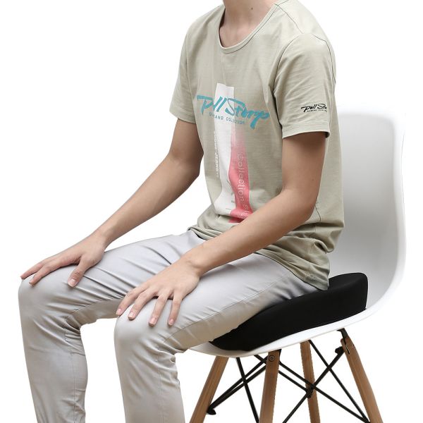 Fodable Plain Memory Foam Seat Cushion For Office And Car Use , Black