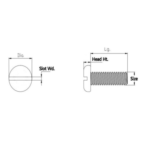 304 Stainless Steel Head Screws Slotted Pan Head Machine Screw M1.6 3-60mm DIN7982