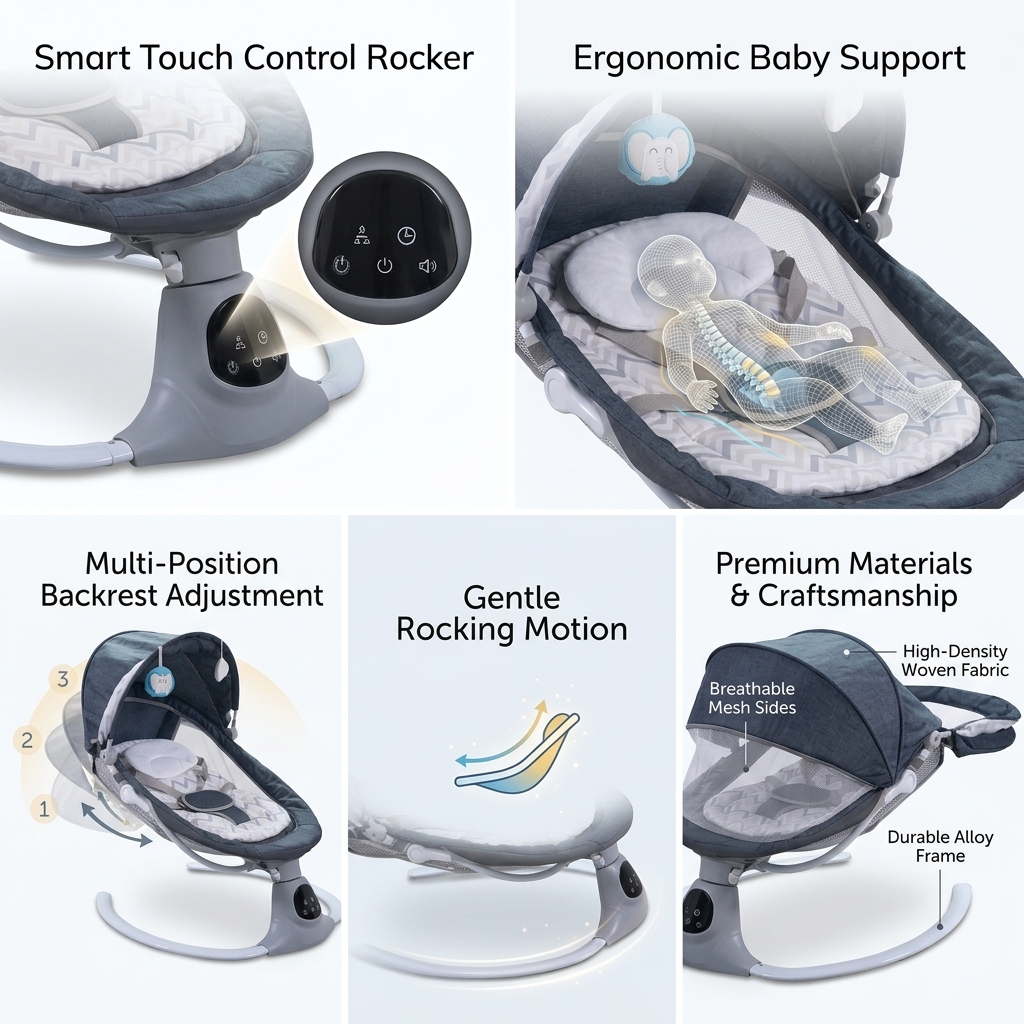 French Market Smart Baby Bouncer Baby Store Resale with European Safety Certification