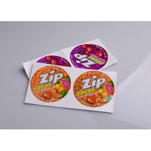 Personalized printing permanent adhesive hologram vinyl candy box packaging sticky labels