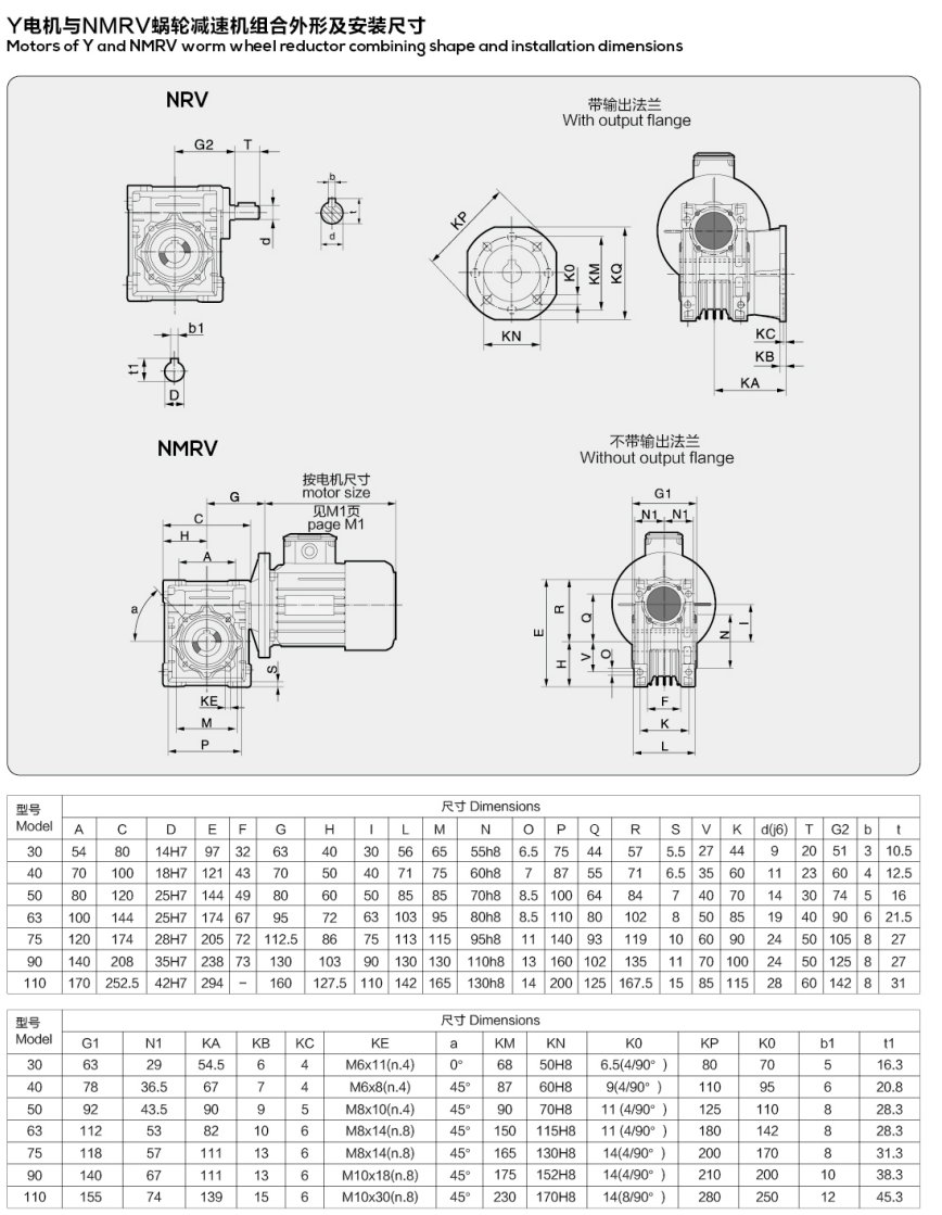 NMRV Worm Gear Reducer with Aluminum Alloy Housing, Hardened Worm Shaft, and 0.06~22kw Power Range