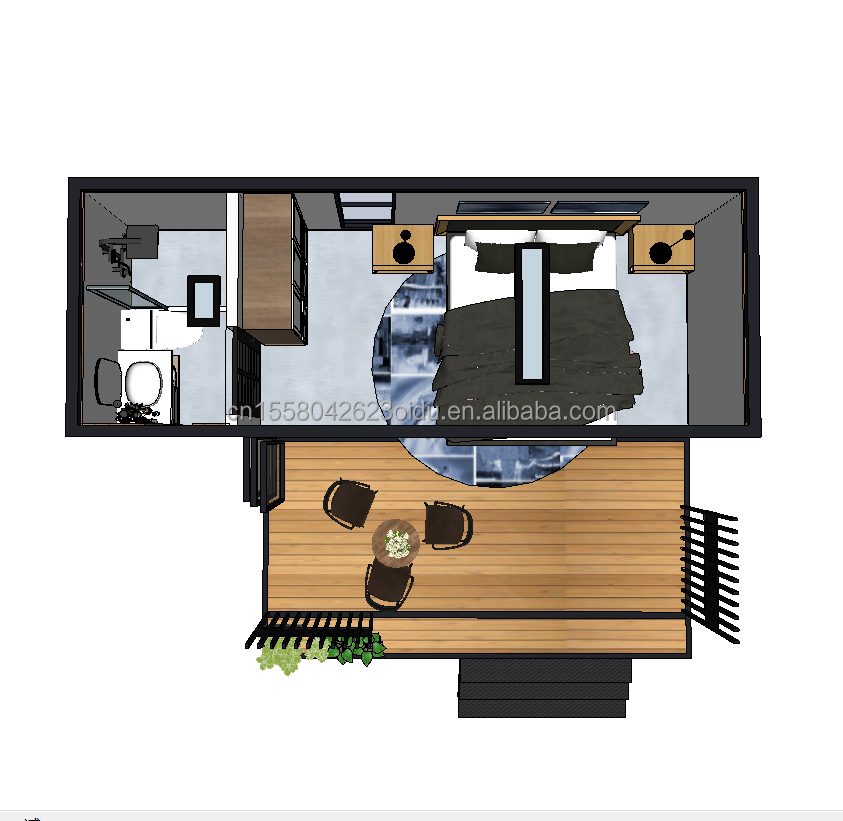 Chambre de conteneur personnalisée de 20 pieds avec fenêtres en alliage d'aluminium
