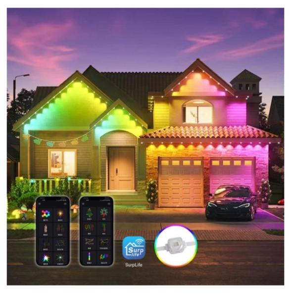 PC Shell Lumières extérieures IP67 Contrôle WIFI 20*12,5 mm DC12V/24V App RGB Lumières permanentes pour l'extérieur