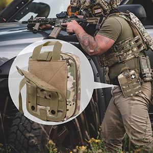 1000D Molle Ifak Pouch Rip Away, Tactical Tear Away Medical Pouch Empty, ornaments First Aid Pouch Bag Only for Camping