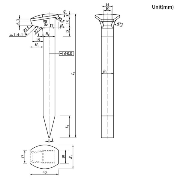 Cabeza en forma de L oxígeno negro de acero al carbono perros de tren de espiga para dormir de madera