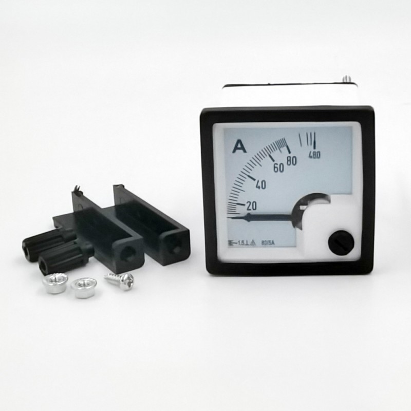 High Quality 48*48mm Analog Ampere Panel Meter Single Phase Overload Meter AC 80/5A 50/60Hz CE RoHS Certified Accuracy Class