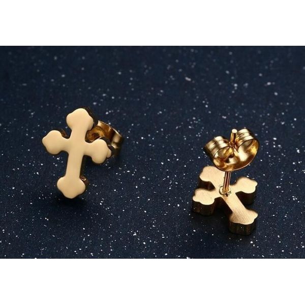 Personalized body piercing jewelry stainless steel cross stud earrings for women