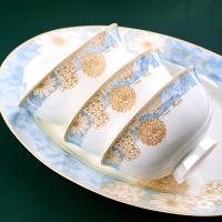 O Dishware cerâmico contínuo ajustou o uso diário com caixa de presente, grupo da louça da porcelana da parte alta