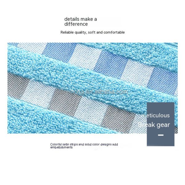 Toallita facial personalizada de baño en algodón de lujo con diseño cuadrado