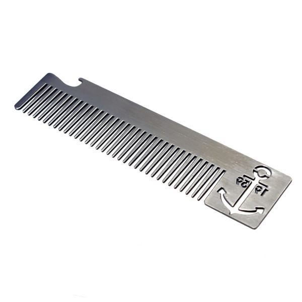Custom cool innovative men gift, engrave logo stainless steel long barber beard comb bottle opener