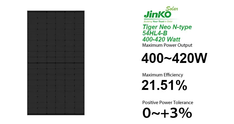 410W Jinko Solar Full Black 415W 420W Shingled 400w Monocrystalline Solar Panel