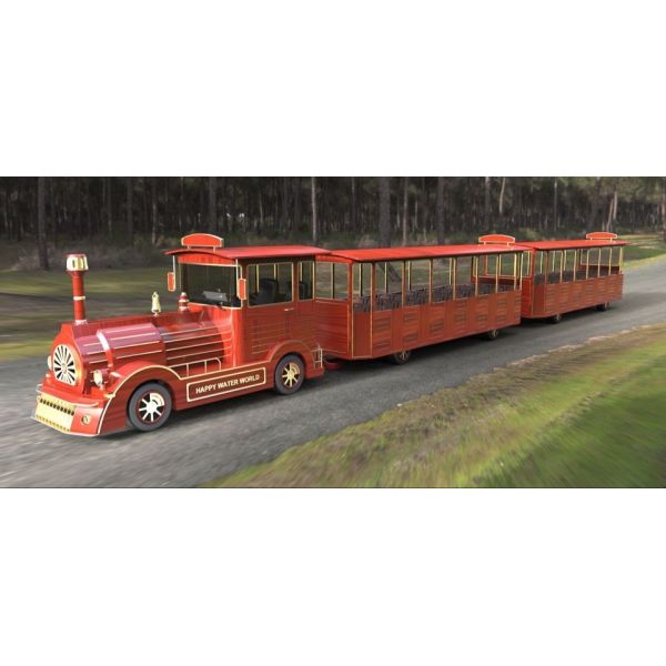 Поезд 42 Seater мини Trackless с лучем структуры металла 76 KW расклассифицировал бензиновый двигатель силы