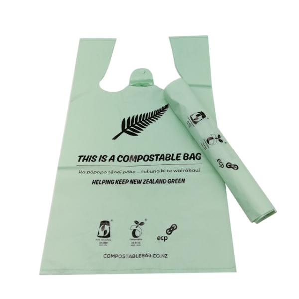 Durable Compostable Carry Bags Cornstarch Based Eco Friendly For Groceries