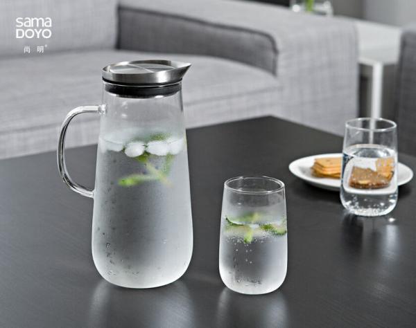 Boiling Cooling Crystal Water Pitcher Juice Pitcher With Lid 1250ml