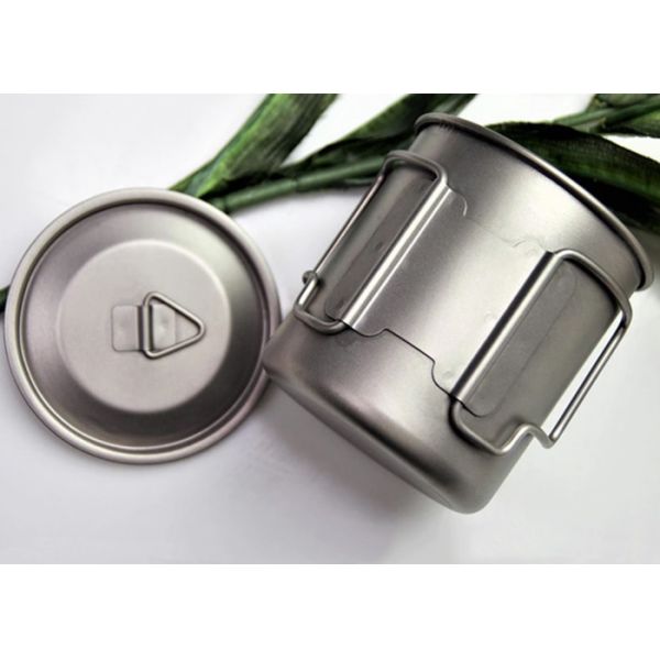 420ml Pure Titanium Cookware Ultralight Titanium Camping Pot Cup 90g Weight