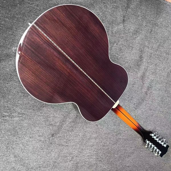 AAAAA 43 inch solid spruce top sj200 jumbo body maple back side acoustic guitar bone nut in cherry sunburst