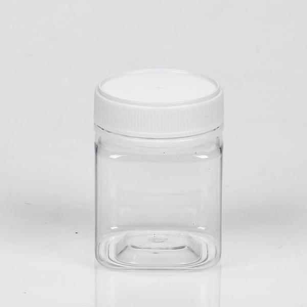 Custom Printing 400ml Plastic Food Jars square Shape Honey Packaging PET Bottle Recycling