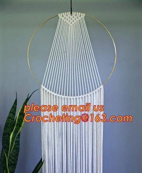 Macrame Wall Art Hanging Tapestry Wedding Decoration with Lace Fabrics, MACRAME CUSHION COVER, MACRAME HAND BAND