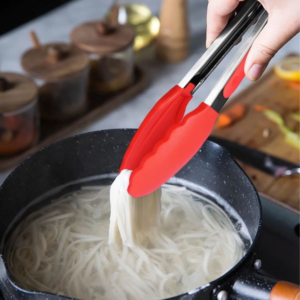 Силиконовые кухонные зубчики с силиконовыми кончиками набор из 3 теплоустойчивых зубчиков инструменты для подачи пищи 7 дюймов 9 дюймов 12 дюймов