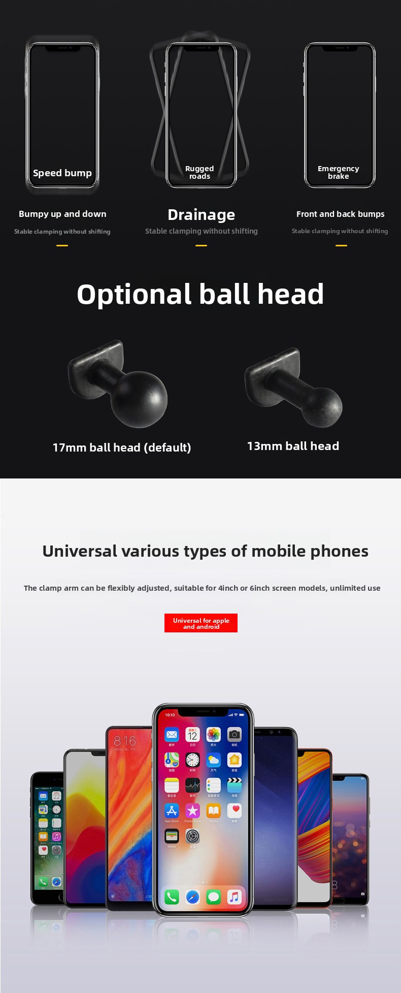 For Universal ABS Car Navigation Holder with Air Vent Gravity Phone Mount Accessory for Lexus Vehicles