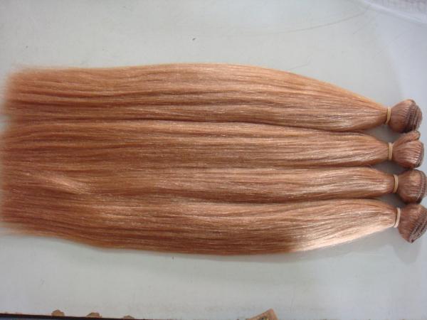 Paquet de 100g et fermeture Extensions de cheveux à tisser blonds raides