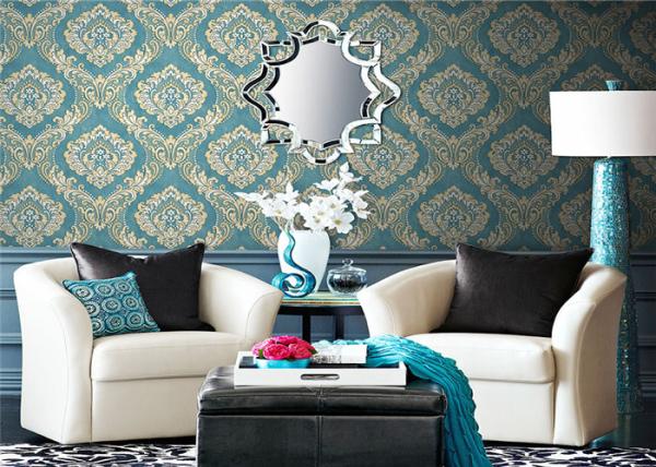 Washable Country Style Wallpaper , Modern Removable Wallpaper Eco - Friendly
