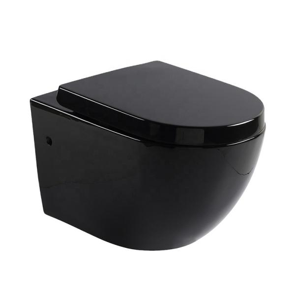 Commercial Tankless Wall Hung Toilet Ada 450mm 500mm Black Silent Seat Cover