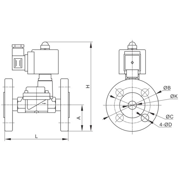 1-1/4 » vanne électromagnétique à flasque d'acier inoxydable de vapeur 24V 220V