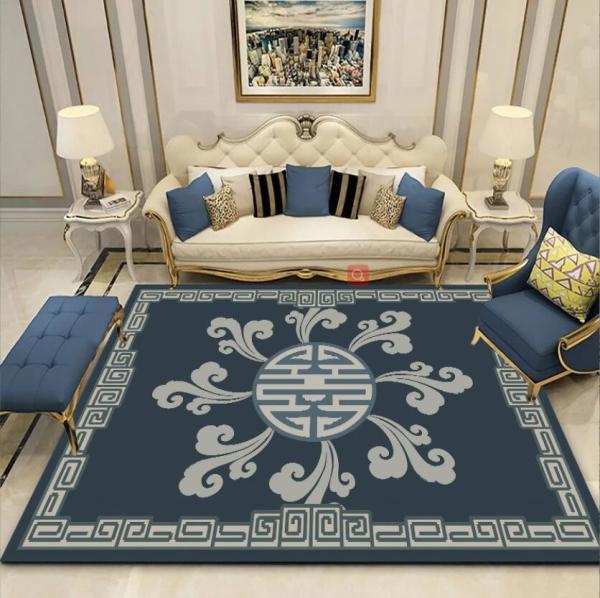 Chinese Style Ancient Classic Crystal Velvet Floor Carpets For Sofa Living Room