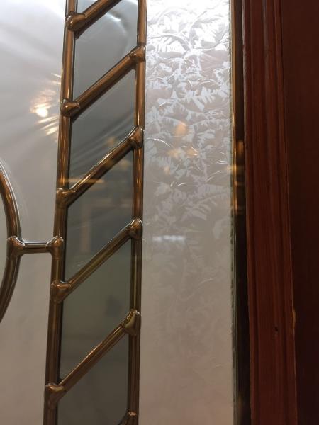 brass caming stained glass panel for wooden door 1 thickness