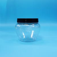 Sealed Transparent Unique Shape Plastic PET Candy Food Cookie Jar Black Plastic Lid