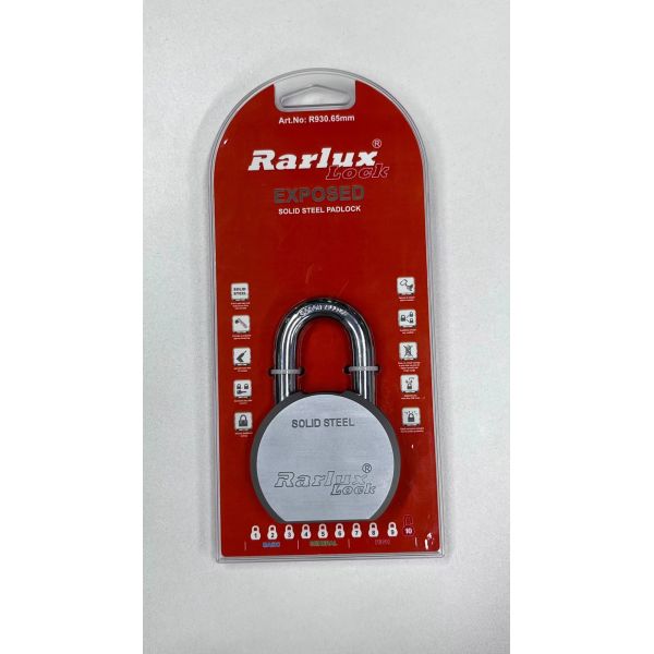 Rarlux 65mm-L Superior Alloy Steel security padlock New Round Type Steel hardened Padlock Factory Candado securite padlock
