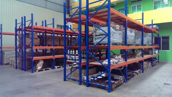 Shelving resistente da placa de aço do supermercado com entrada da empilhadeira/extrato, 2 - 8m