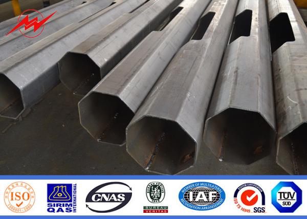 8m Hot Dip Galvanized Steel Pole , Solar Street Light Poles With Q235 Material