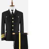 Événements formels Uniforme cérémonielle bleu foncé Respirant avec veste boutonnée en or