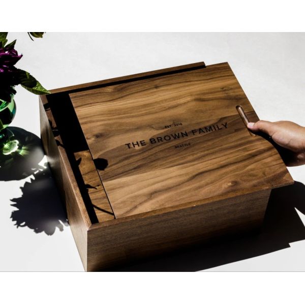 Modern Minimalist Custom Memory Box for Personalized Logo Keepsakes and Storage Holders