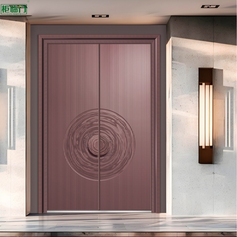 Waterproof Modern Aluminum Entry Doors Residential Customized