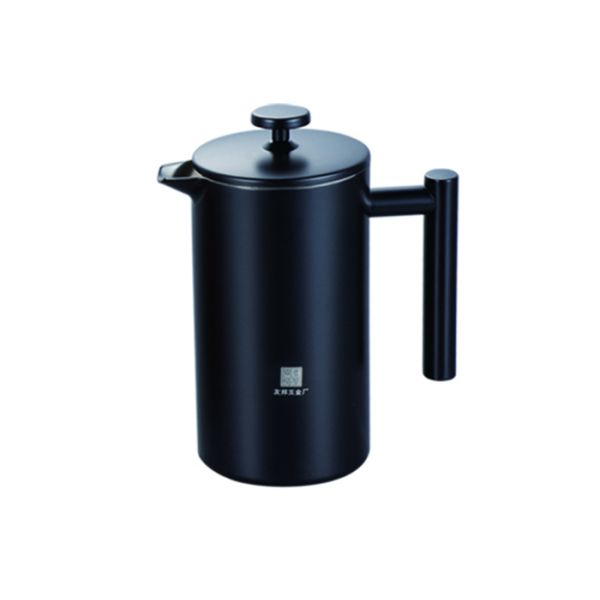 O potenciômetro do café da imprensa de Matte Black Stainless Steel French de 8 copos isolou a imprensa 27oz/34oz do café