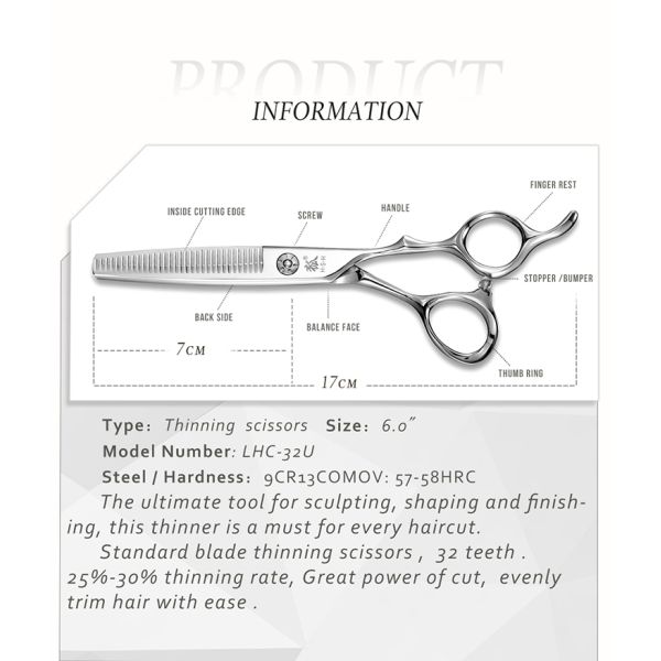 Japanese Steel Hair Thinning Scissors , Stable Special Hairdressing Scissors