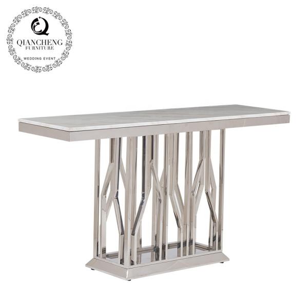 tabela de console 0.3cbm de aço inoxidável de 160x45x85cm com parte superior de mármore 20mm