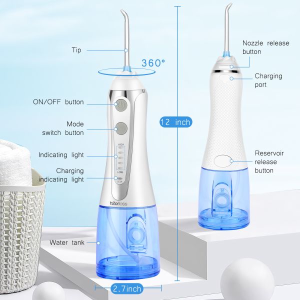 300ml Tank Rechargeable Dental Water Jet Pick With 5 Cleaning Modes Powerful Battery