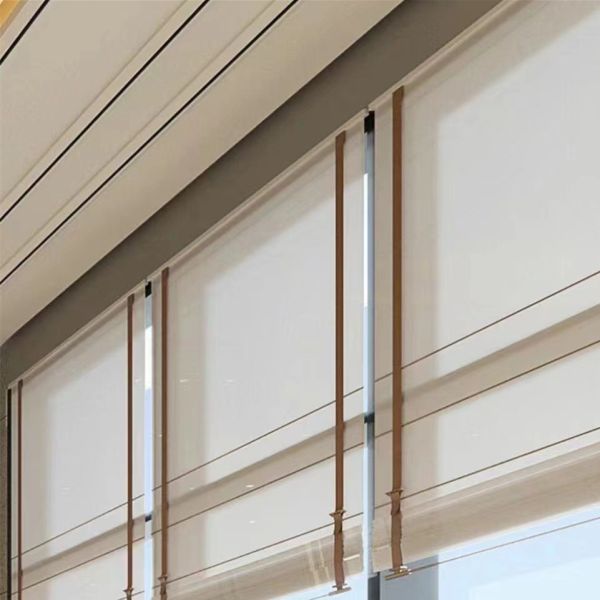 Smart Manual Roman Shades , Horizontal Roman Curtains For Bedroom