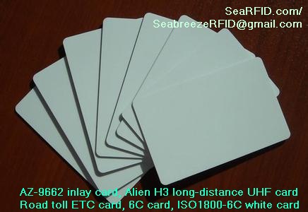 UHF AZ-9662 inlay card, Alien H3 long-distance UHF card, Road toll ETC card, UHF 6C card, ISO1800-6C white card