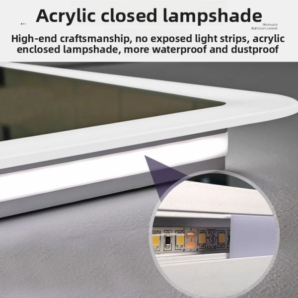 Luxury IP44 Rated LED Bath Mirror with Touch Switch Elegant Modern Design for Villa Hotel & Apartment Washroom Hot Seller