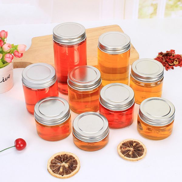 High Durability 300ml Food Storage Jars , Screw Lid Wide Mouth Glass Jars