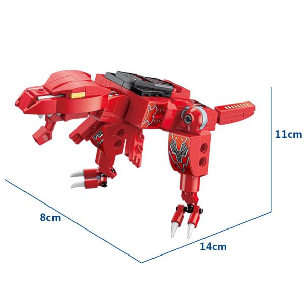 Unisexo 6 em 1 Dinossauro poderoso brinquedo transformador Mecha Tyrannosaurus Ótimo presente para 7-12