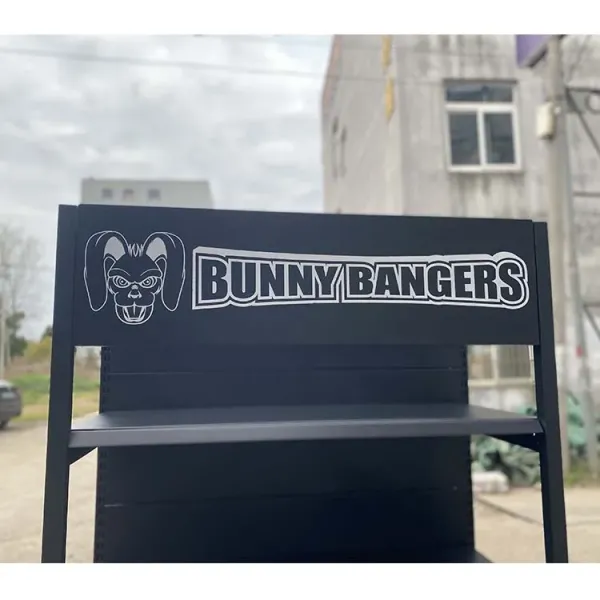 Xingye Factory Tamaño personalizado Color 2023 nuevo producto negro estante de exhibición de metal de exhibición de góndola estante de supermercado estante