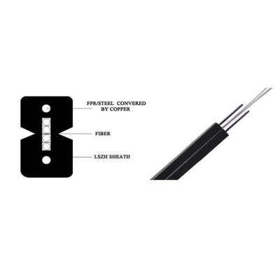 Cabo pendente interno da manutenção programada G657A LSZH Ftth, cabo ethernet de fibra ótica 1 núcleo 2 4