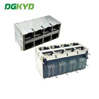 Interface modulaire DGKYD du gigabit 2X4 de connecteur de la prise 10P8C du Multi-port DGKYD24Q042DH14A4D068 avec le bouclier léger de bande